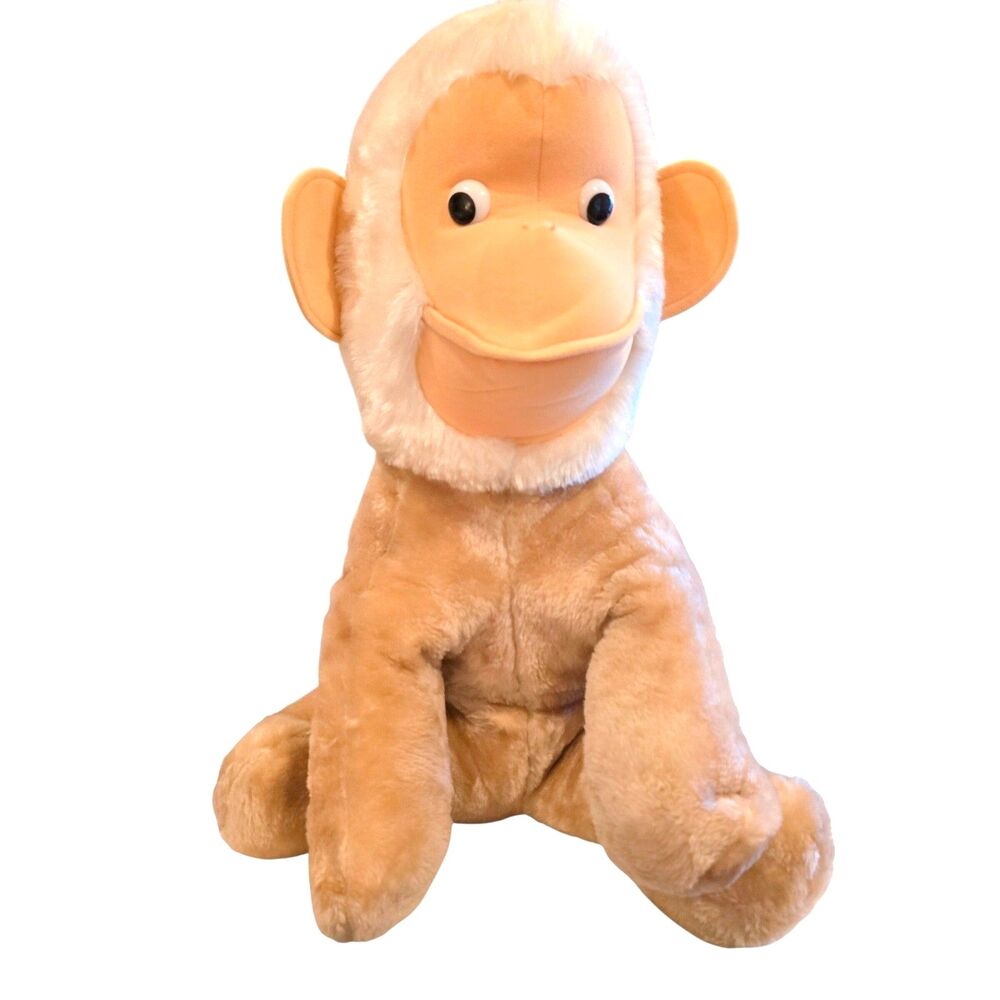 Vintage 1960s Galati Toy Monkey Plush Jumbo 26" Stuffed Animal Korea